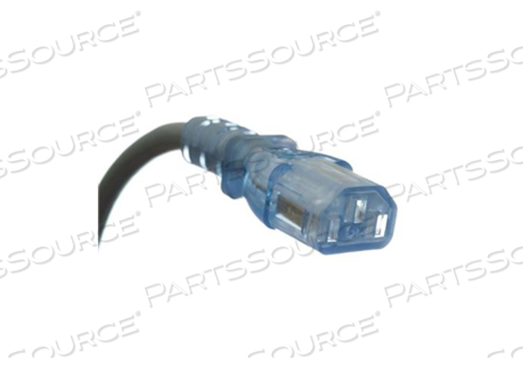 POWER CORD, 16 AWG WIRE, 20 FT, 13 AMP, STRAIGHT, GRAY & CLEAR BLUE by Curbell Medical
