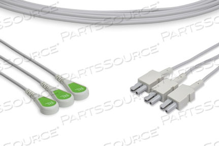 3 LEAD 5 FT ECG LEADWIRE - GREEN 