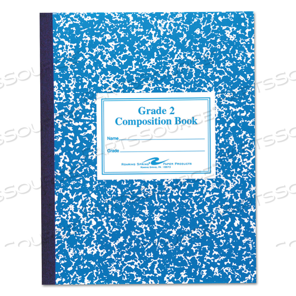 GRADE SCHOOL RULED COMPOSITION BOOK, MANUSCRIPT FORMAT, BLUE COVER, 9.75 X 7.75, 50 SHEETS by Roaring Spring Paper Products
