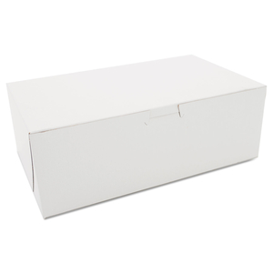 WHITE ONE-PIECE NON-WINDOW BAKERY BOXES, 10 X 6 X 3.5, WHITE, PAPER, 250/BUNDLE by SCT