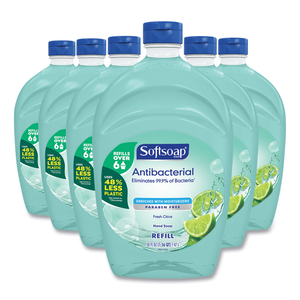 ANTIBACTERIAL LIQUID HAND SOAP REFILLS, FRESH, 50 OZ, GREEN, 6/CARTON by Softsoap