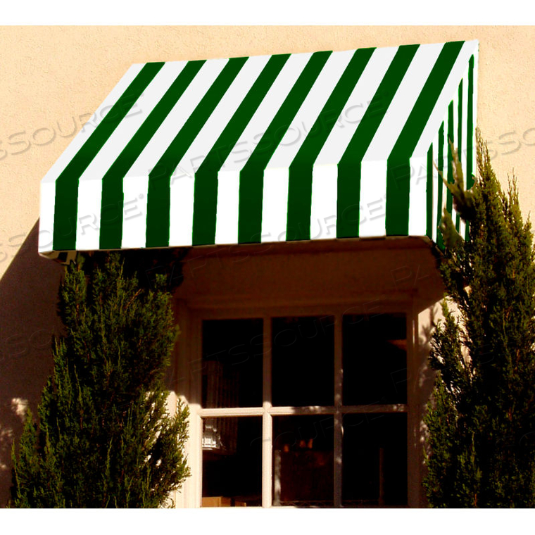 WINDOW/ENTRY AWNING 8' 4-1/2" W X 3'D X 2'H FOREST GREEN/WHITE 