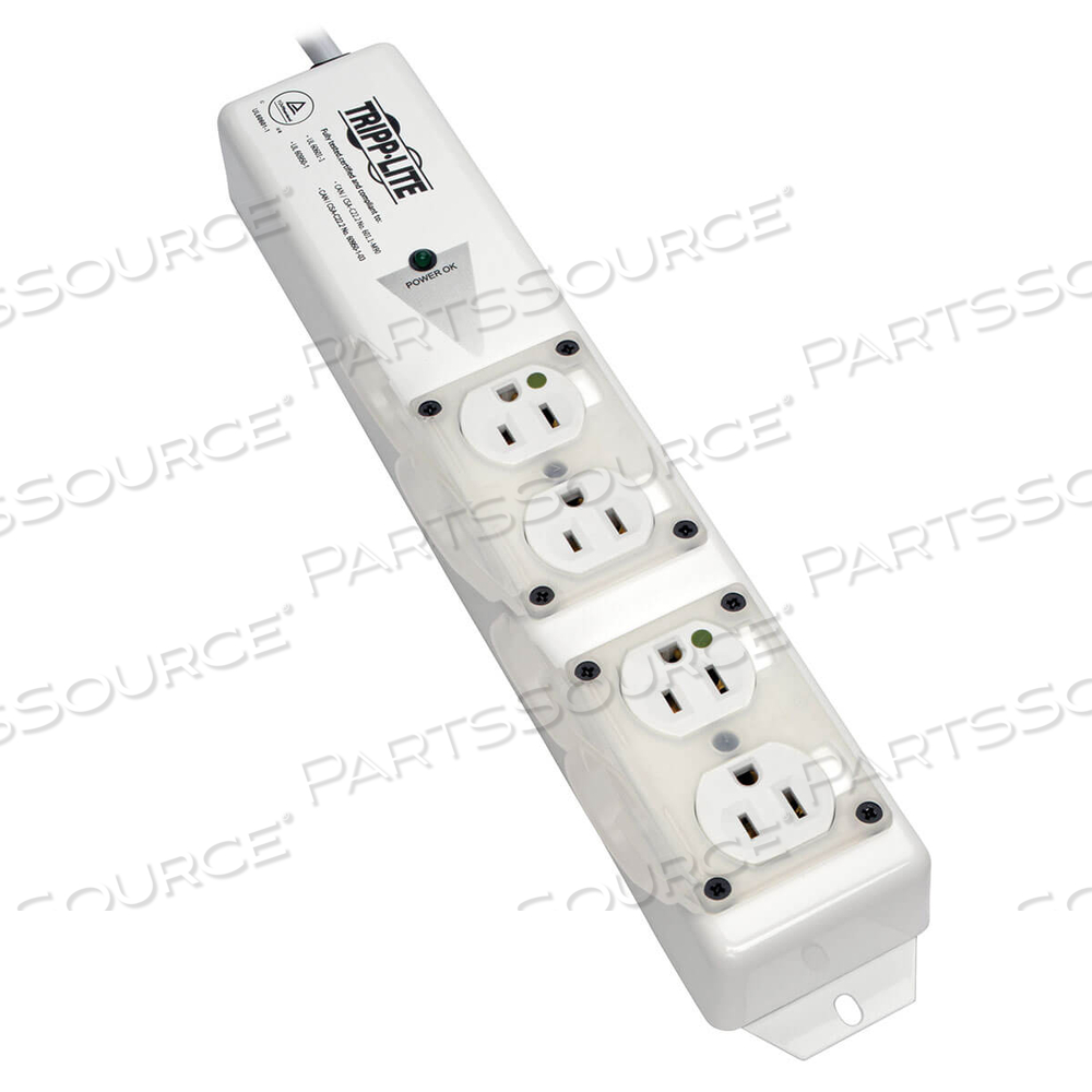 POWER STRIP MEDICAL HOSPITAL GRADE UL 60601-1  4 OUTLET 6' CORD by Tripp Lite