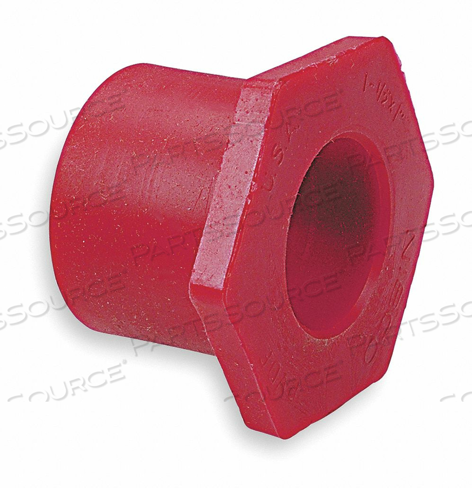 REDUCING BUSHING, 1 IN X 1/2 IN FITTING PIPE SIZE, SCHEDULE 80, FEMALE SOCKET X FEMALE SPIGOT, RED by Chemtrol REDUCING BUSHING, 1 IN X 1/2 IN FITTING PIPE SIZE, SCHEDULE 80, FEMALE SOCKET X FEMALE SPIGOT, RED by Chemtrol
