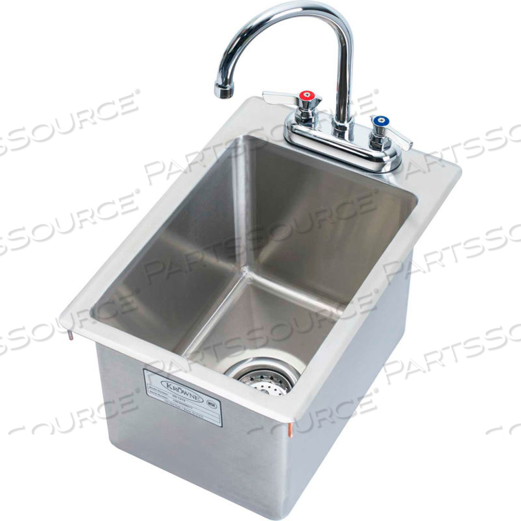 DROP-IN HAND SINK 12" X 18" by Krowne DROP-IN HAND SINK 12" X 18" by Krowne
