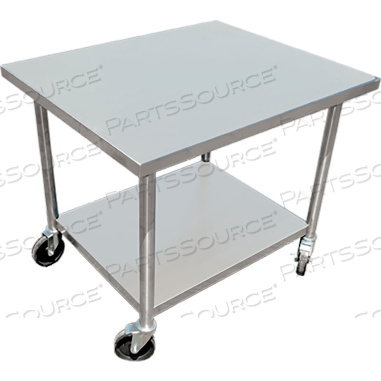 MIXER TABLE WITH UNDERSHELF & CASTERS 30X24X30 