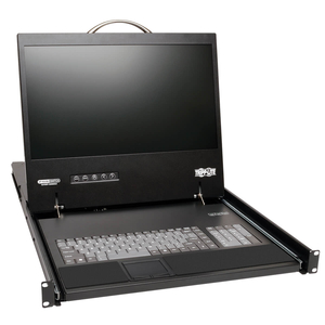 RACK CONSOLE KVM SWITCH 8-PORT 1+1 USER CAT5 IP 19" LCD 1URM by Tripp Lite