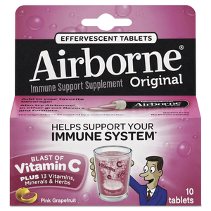 IMMUNE SUPPORT EFFERVESCENT TABLET, PINK GRAPEFRUIT, 10 COUNT by Airborne