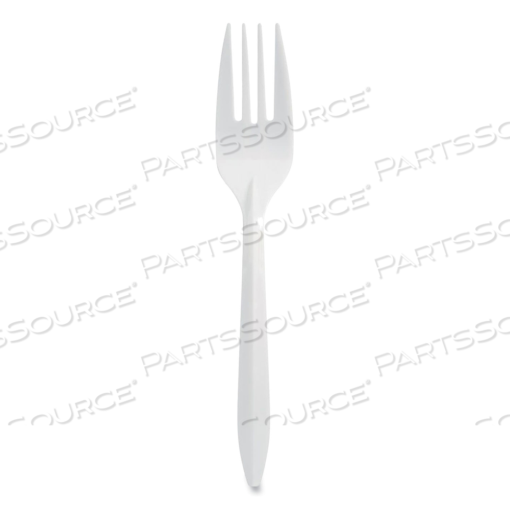 INDIVIDUALLY WRAPPED MEDIUMWEIGHT CUTLERY, FORKS, WHITE, 1,000/CARTON INDIVIDUALLY WRAPPED MEDIUMWEIGHT CUTLERY, FORKS, WHITE, 1,000/CARTON