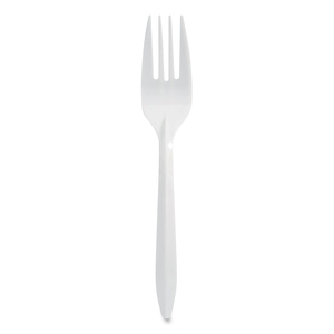 INDIVIDUALLY WRAPPED MEDIUMWEIGHT CUTLERY, FORKS, WHITE, 1,000/CARTON by Berkley Square