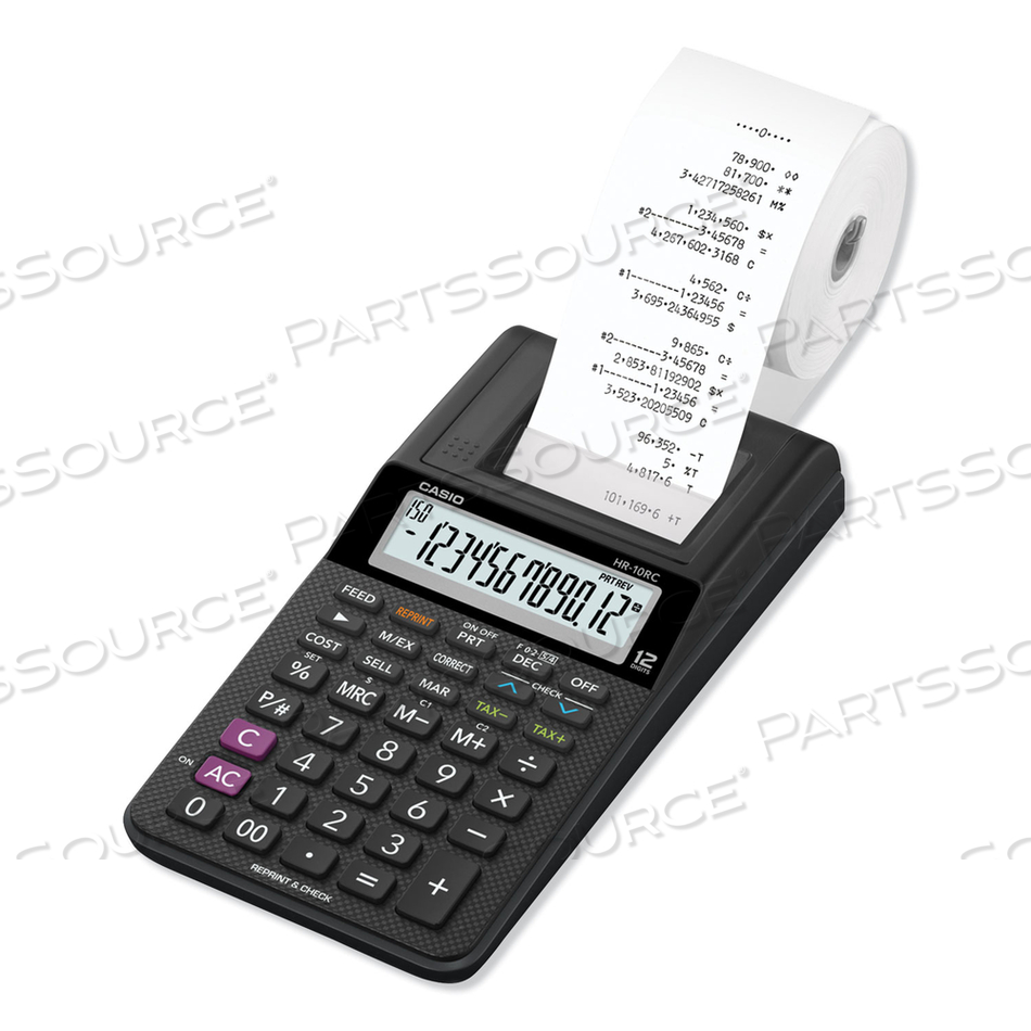 HR-10RC HANDHELD PORTABLE PRINTING CALCULATOR, BLACK PRINT, 1.6 LINES/SEC by Casio