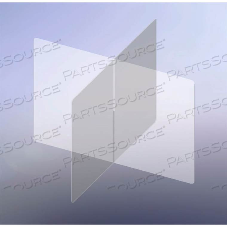 HORIZON ACRYLIC 4 WAY TABLE DIVIDER SHIELD - 48"W X 48"D X 32"H - CLEAR by Horizon Mfg Enterprises, Inc