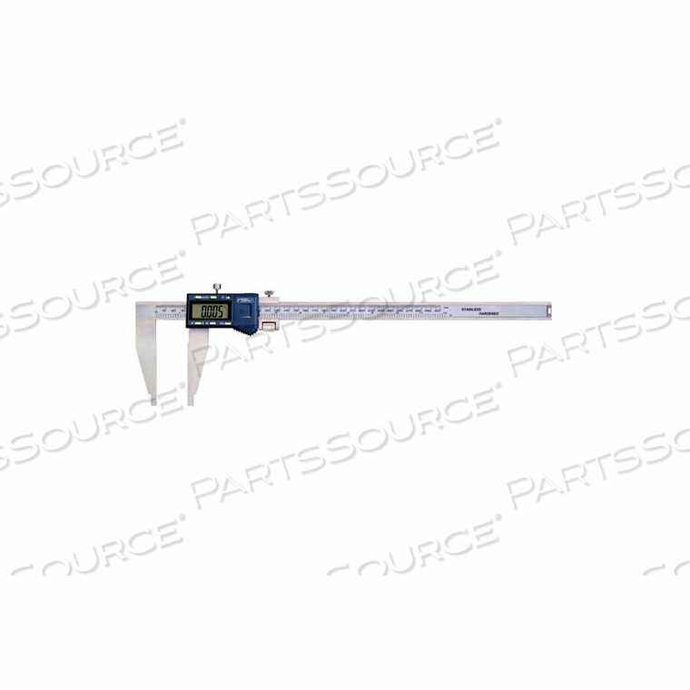 XTRA-RANGE 0-24''/600MM ELONGATED JAWS STAINLESS DIGITAL CALIPER W/ DATA OUTPUT by Fowler