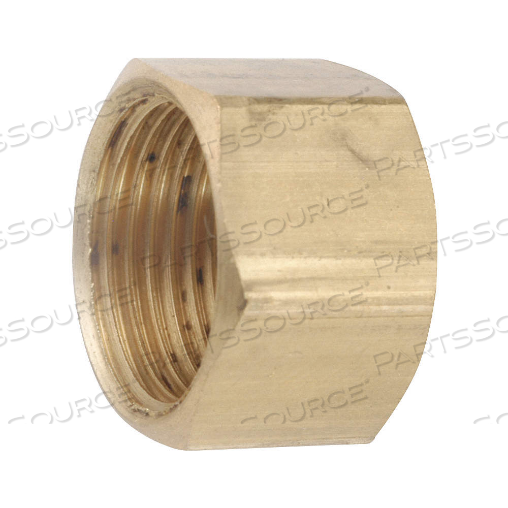 CAP, BRASS, COMPRESSION, FOR 1/2 IN TUBE OD, 3/4-16 THREADING SIZE by Approved Vendor