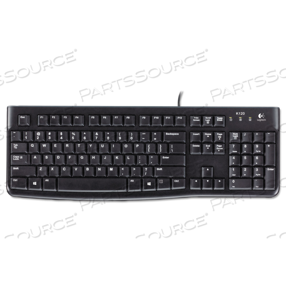 LOGITECH K120 - KEYBOARD - USB - ENGLISH - BLACK 