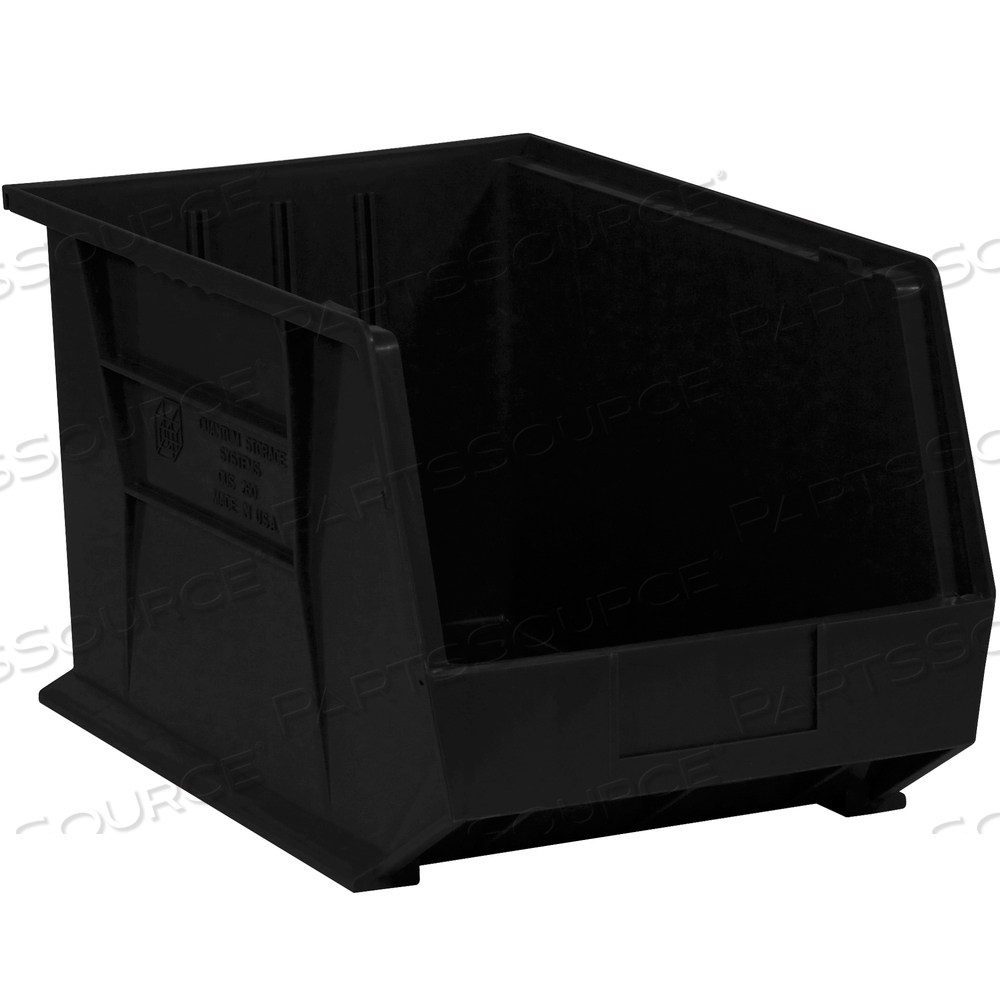 PLASTIC STACK & HANG BIN BOXES, 18" X 11" X 10", BLACK, 4/CASE by BOX Partners (Box Acquisitions, LLC)