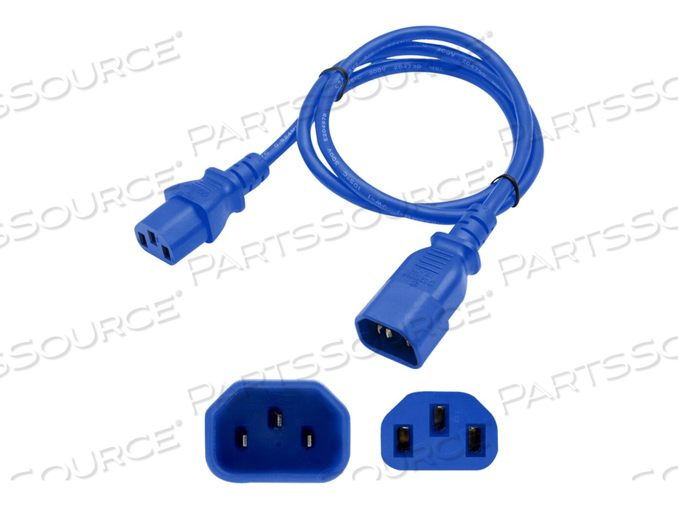 ADDON, POWER EXTENSION CABLE, IEC 60320 C14 TO IEC 60320 C13, AC 100-250 V, 6 FT, BLUE by ADDON ADDON, POWER EXTENSION CABLE, IEC 60320 C14 TO IEC 60320 C13, AC 100-250 V, 6 FT, BLUE by ADDON
