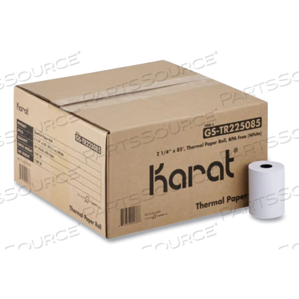 THERMAL PAPER ROLLS, 2.25" X 85 FT, WHITE by Karat THERMAL PAPER ROLLS, 2.25" X 85 FT, WHITE by Karat