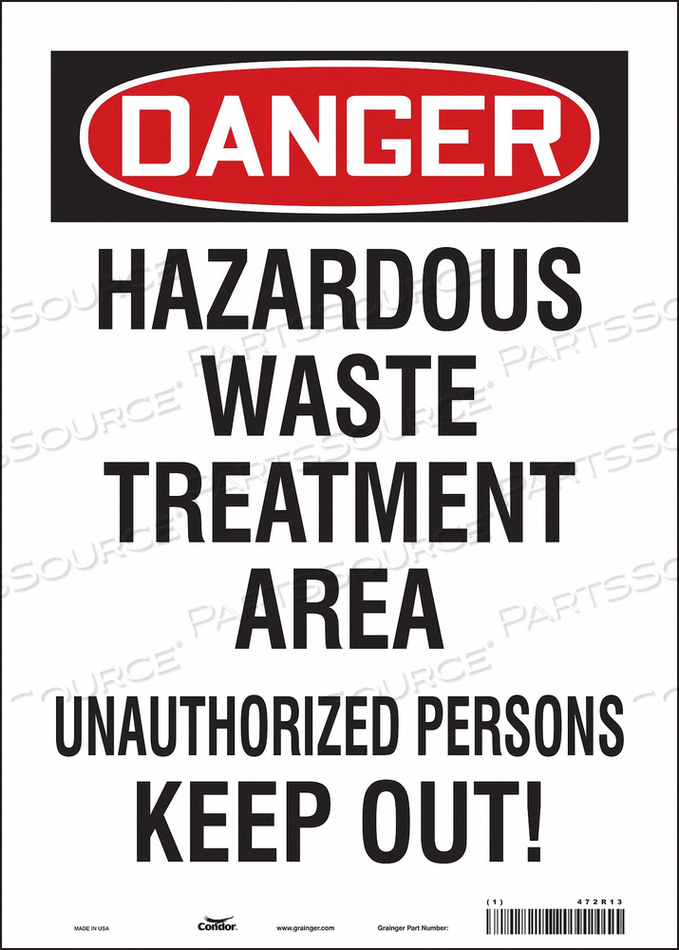 SAFETY SIGN 10 W 14 H 0.004 THICKNESS 