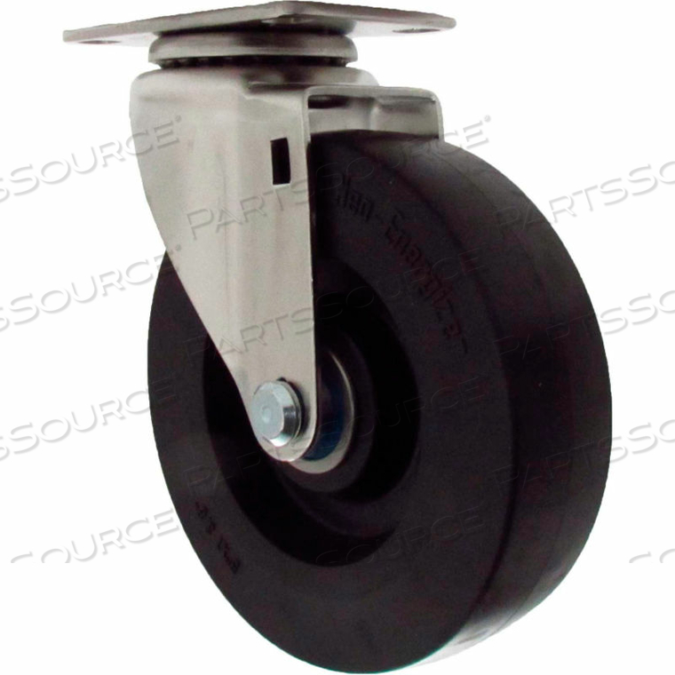 CASTERS SWIVEL TOP PLATE CASTER - 5"DIA. NEO-ENERGIZER WITH NO BRAKE 