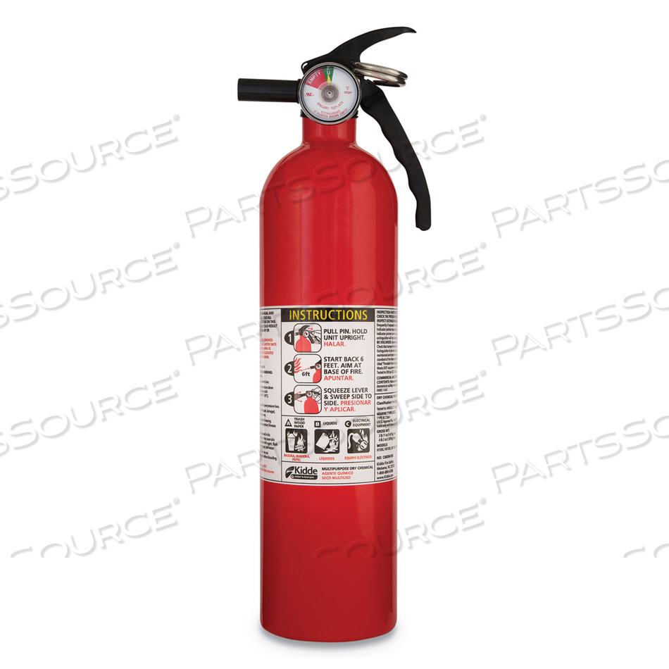 FA110 MULTIPURPOSE HOME FIRE EXTINGUISHER, TYPE A, B, C, 2.5 LB by Kidde FA110 MULTIPURPOSE HOME FIRE EXTINGUISHER, TYPE A, B, C, 2.5 LB by Kidde