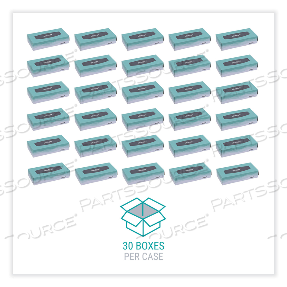 FACIAL TISSUE, 2 PLY, WHITE, FLAT POP-UP BOX/BOX by Windsoft FACIAL TISSUE, 2 PLY, WHITE, FLAT POP-UP BOX/BOX by Windsoft