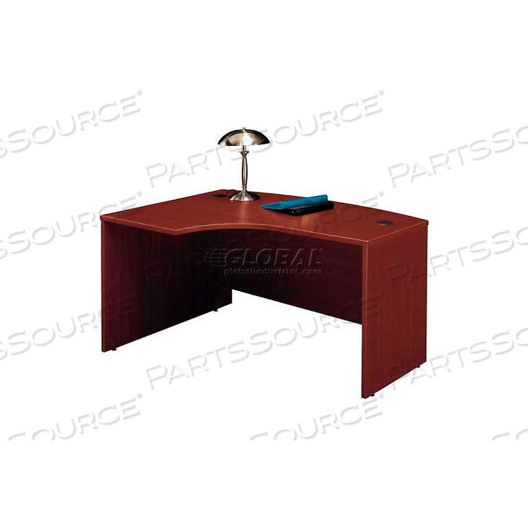 LEFT HAND WOOD DESK WITH BOW FRONT - MAHOGANY - SERIES C 