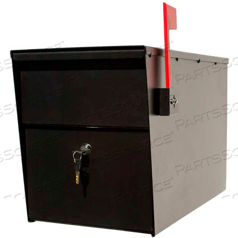 LETTERSENTRY LOCKING MAILBOX LSLM-200 - 10"W X 19-1/2"D X 15"H BLACK by Qualarc