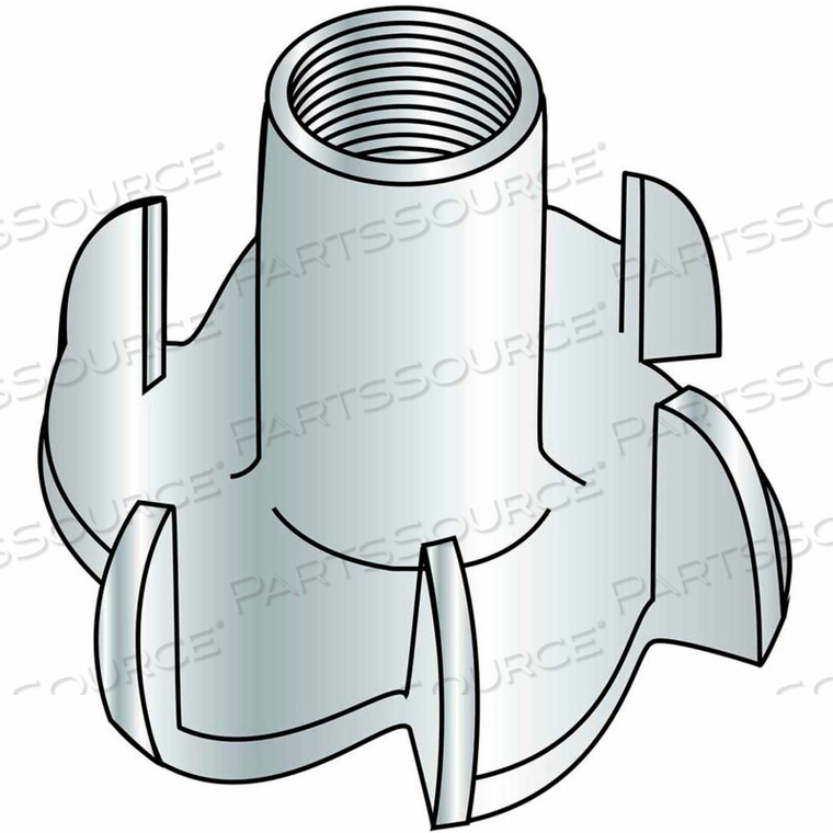 TEE NUT - 5/16-18 X 5/8" L - 3 PRONG - STEEL - ZINC CR+3 - PKG OF 100 by Brighton Best
