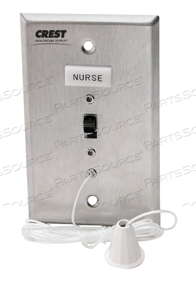 ECONOMY PULLCORD STATION, 24 V, 3 A, WITH CALL PLACED LIGHT, DPDT SWITCH by Crest Healthcare