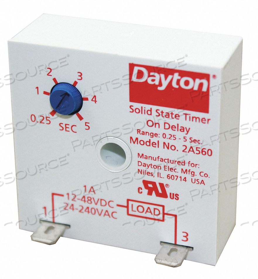 TIMING RELAY 24 TO 240VAC 12 TO 48VDC 1A by DAYTON ELECTRIC MANUFACTURING CO