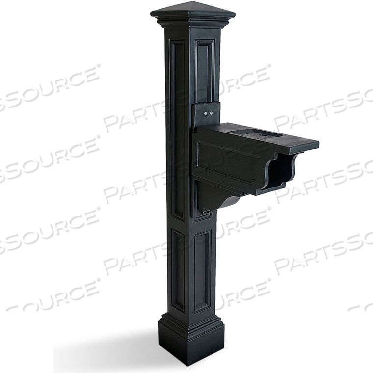 CHARLESTON PLUS MAILBOX POST - 58"H BLACK 