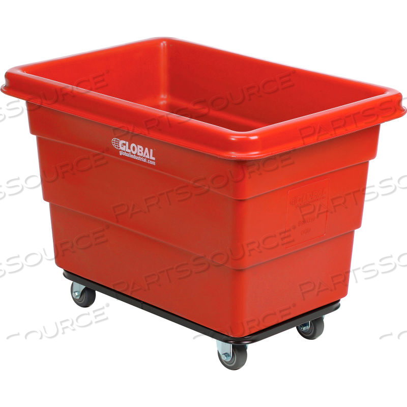 PLASTIC BULK BOX TRUCK, 6 BUSHEL, STEEL CHASSIS BASE, RED by Approved Vendor