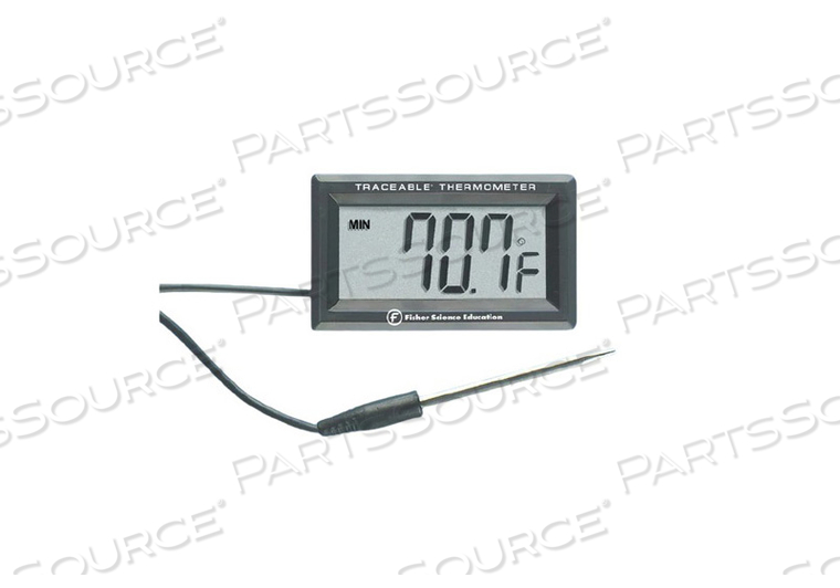 ±1°C ACCURACY PLASTIC WALL MOUNT DIGITAL LCD DISPLAY BATTERY OPERATED LABORATORY THERMOMETER by Fisher Healthcare