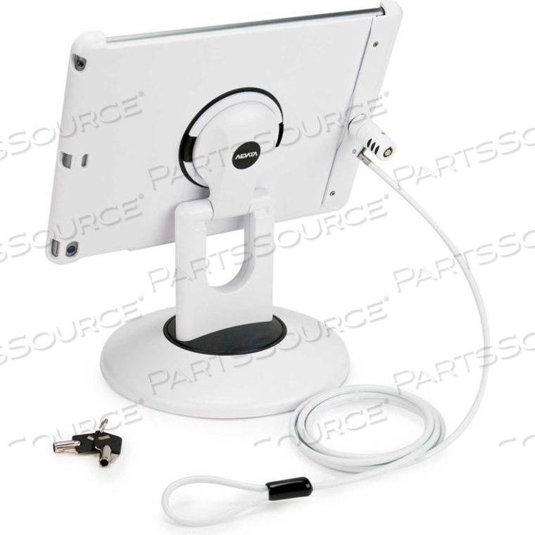 ANTI-THEFT LOCKING VIEWSTATION FOR IPAD AIR 1 & 2, WHITE SHELL WITH WHITE BASE by Aidata