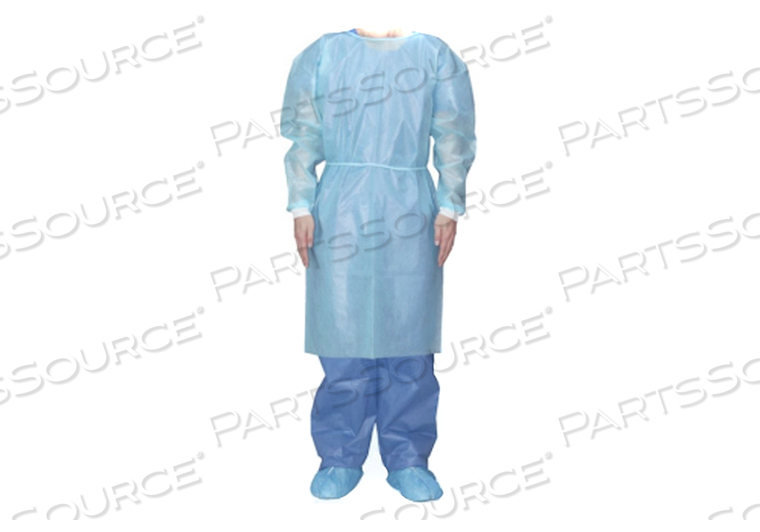 PROTECTIVE PROCEDURE GOWN ONE SIZE FITS MOST BLUE NONSTERILE DISPOSABLE (100/CS) by Cypress