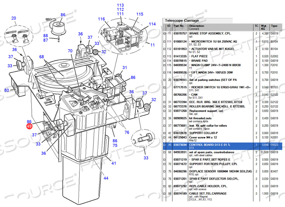 CONTROL BOARD D13 E 01 % 