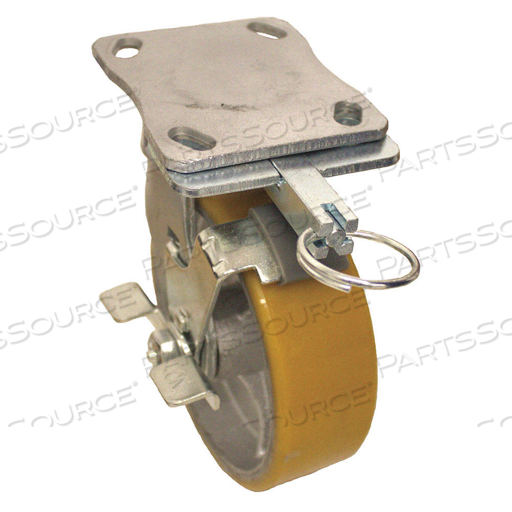 KINGPINLESS PLATE CASTER, 8 IN WHEEL DIA., 1250 LB, 9 1/2 IN MOUNTING HT, FIRM by Approved Vendor