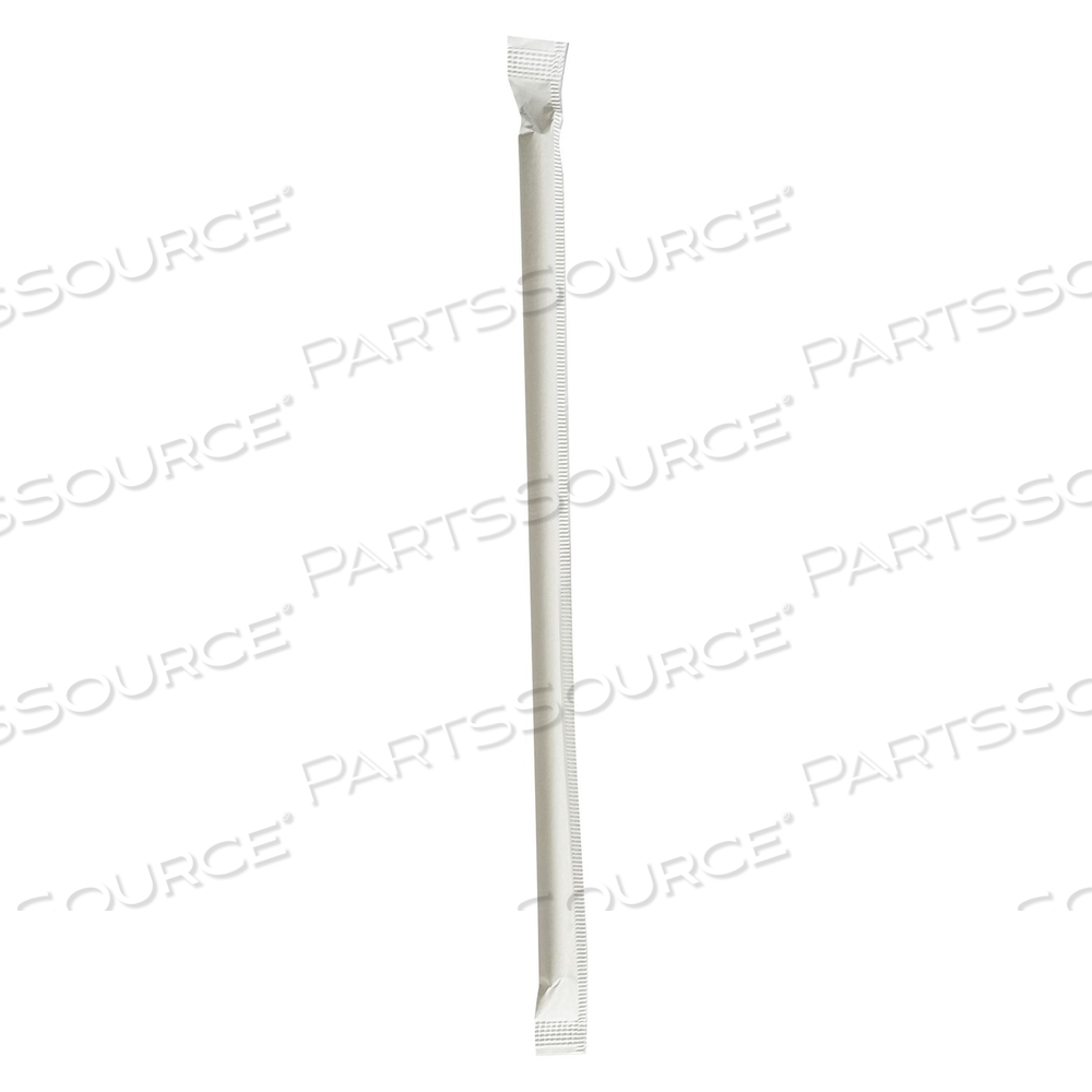 WRAPPED JUMBO PAPER STRAWS, 7.75", PAPER, WHITE by Boardwalk WRAPPED JUMBO PAPER STRAWS, 7.75", PAPER, WHITE by Boardwalk