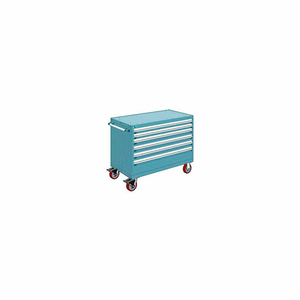 METAL 6 DRAWER HEAVY-DUTY MOBILE MODULAR DRAWER CABINET - 48"WX24"DX37-1/2"H EVEREST BLUE by Rousseau Metal Inc.