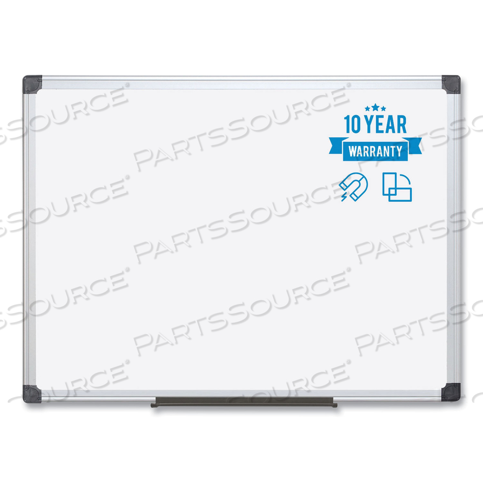 VALUE LACQUERED STEEL MAGNETIC DRY ERASE BOARD, 48 X 96, WHITE, ALUMINUM FRAME by MasterVision VALUE LACQUERED STEEL MAGNETIC DRY ERASE BOARD, 48 X 96, WHITE, ALUMINUM FRAME by MasterVision