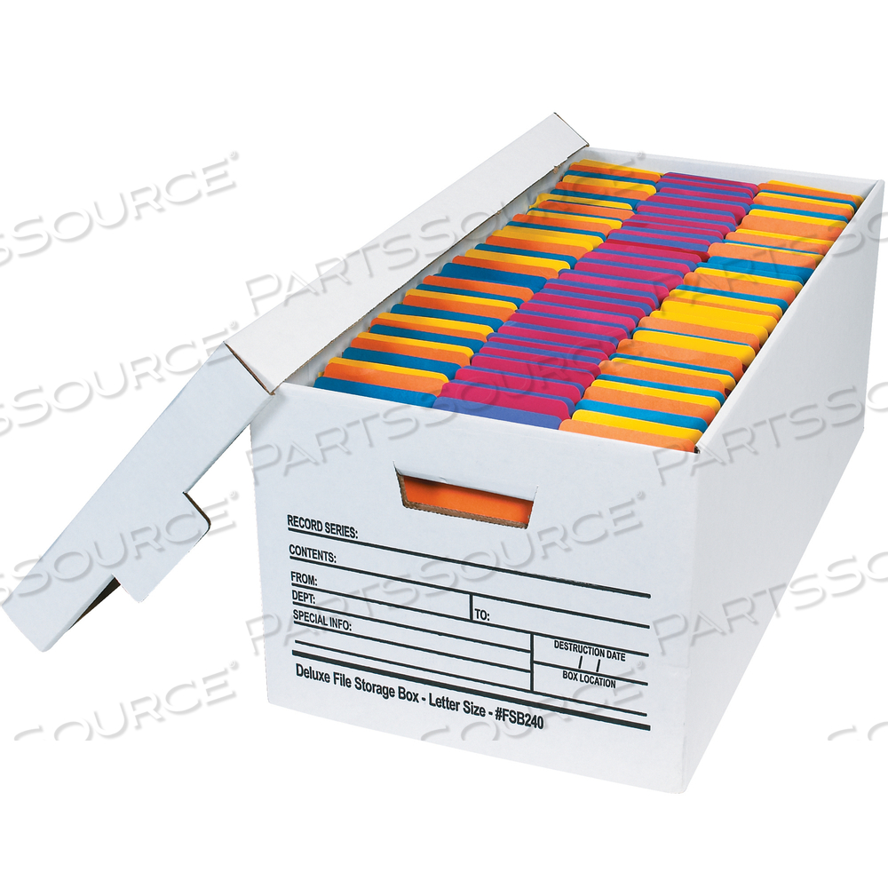 DELUXE FILE STORAGE BOXES, 24" X 12" X 10", WHITE, 12/CASE by BOX Partners (Box Acquisitions, LLC)