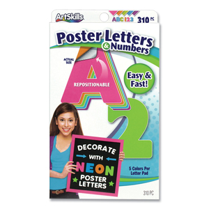 NEON COLOR POSTER LETTERS AND NUMBERS, 310/PACK by ArtSkills