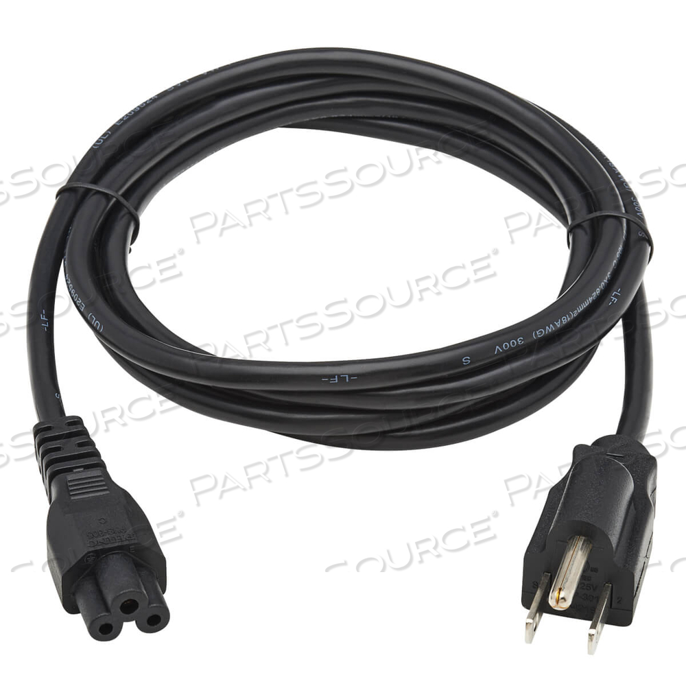 6FT 18 AWG NEMA 5-15P - C5 3-SLOT LAPTOP/NOTEBOOK POWER CORD - BLACK by Tripp Lite