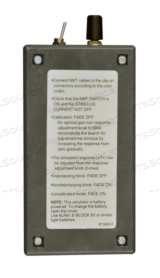 NEURO MUSCULAR TRANSMISSION SIMULATOR - VERSION 01 by Datex-Ohmeda NEURO MUSCULAR TRANSMISSION SIMULATOR - VERSION 01 by Datex-Ohmeda