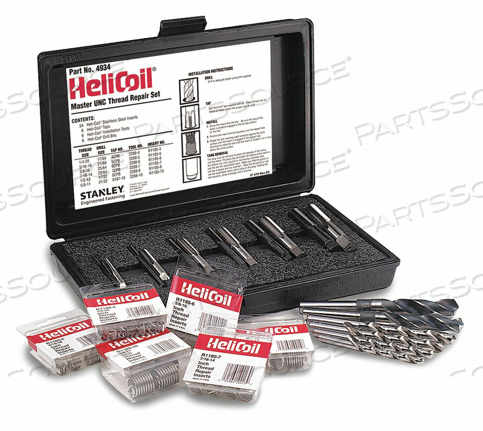 MASTER THREAD REPAIR KIT 304 SS 54 PCS by Heli-Coil