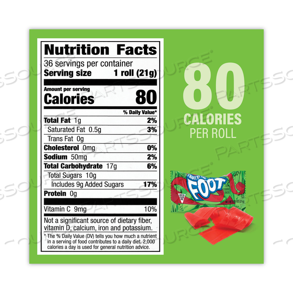 FRUIT BY THE FOOT VARIETY PACK, ASSORTED FLAVORS, 0.75 OZ, 36 POUCHES/BOX 