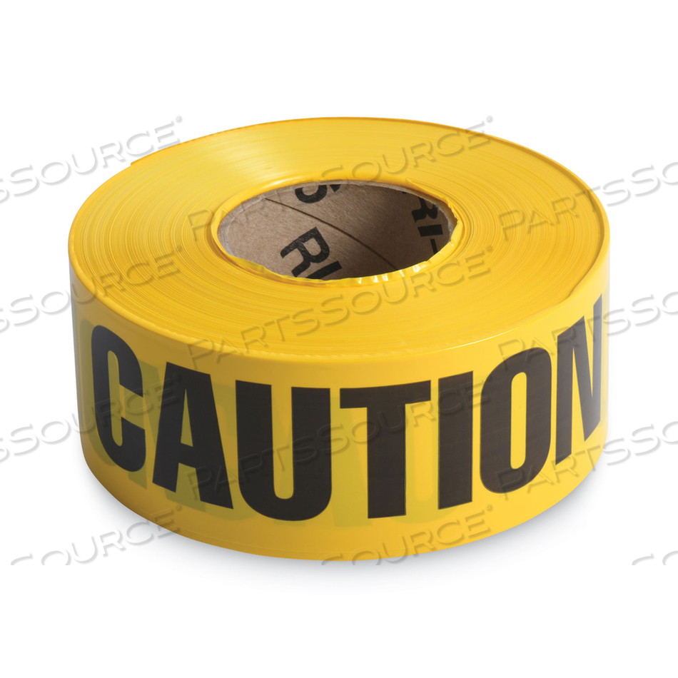 CAUTION BARRICADE SAFETY TAPE, 3" X 1,000 FT, BLACK/YELLOW by Tatco