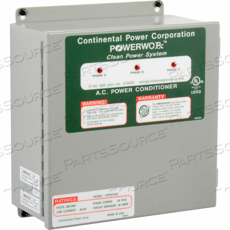 COMMERCIAL/INDUSTRIAL CLEAN POWER SYSTEM, 208/240V, 3 PHASE, WYE 