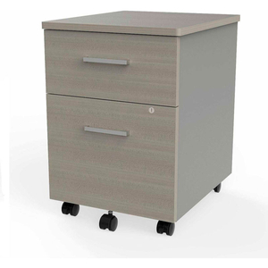 MOBILE PEDESTAL FILE - BOX/FILE DRAWER - ASH / GRAY by Linea Italia Inc